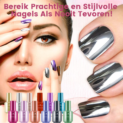 GlintGleam™ | Superbe vernis à ongles miroir métallique 