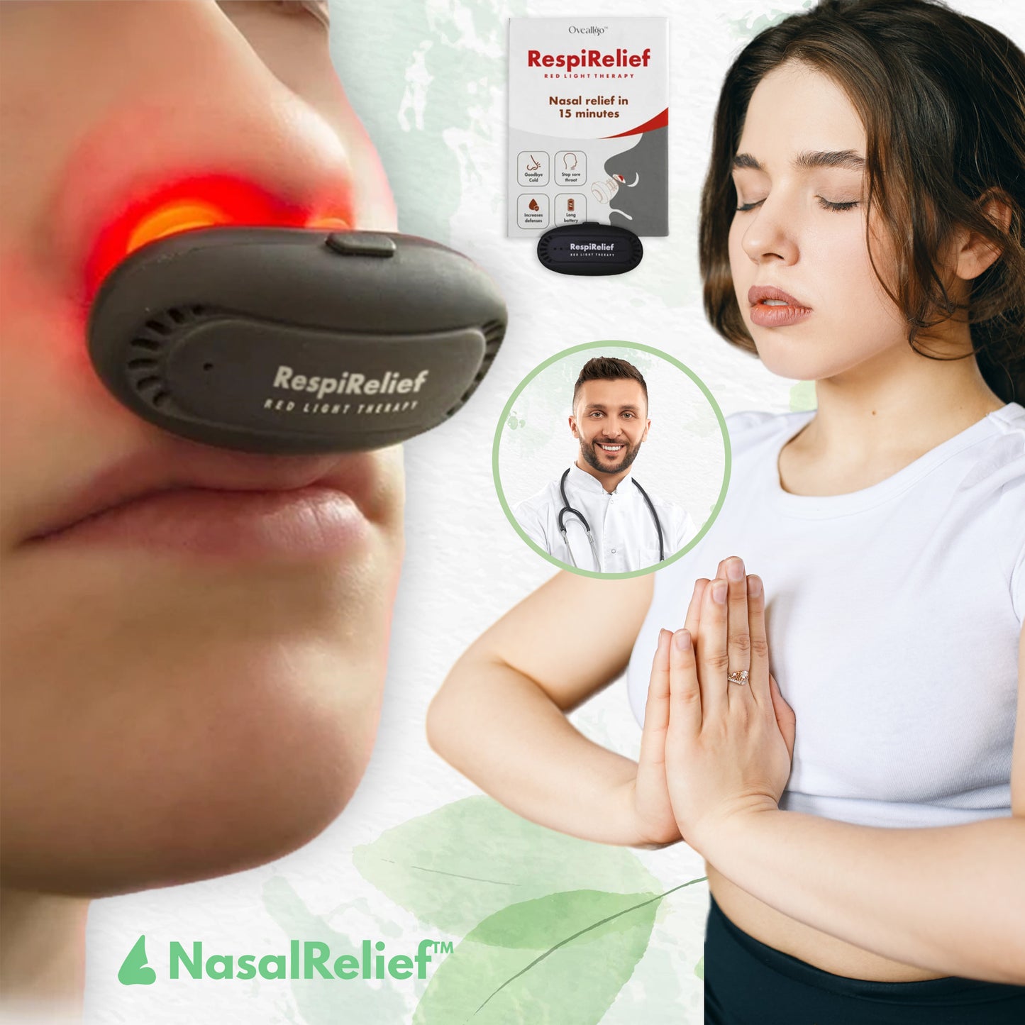 NasalRelief™ | Appareil de thérapie par la lumière rouge pour le nez 