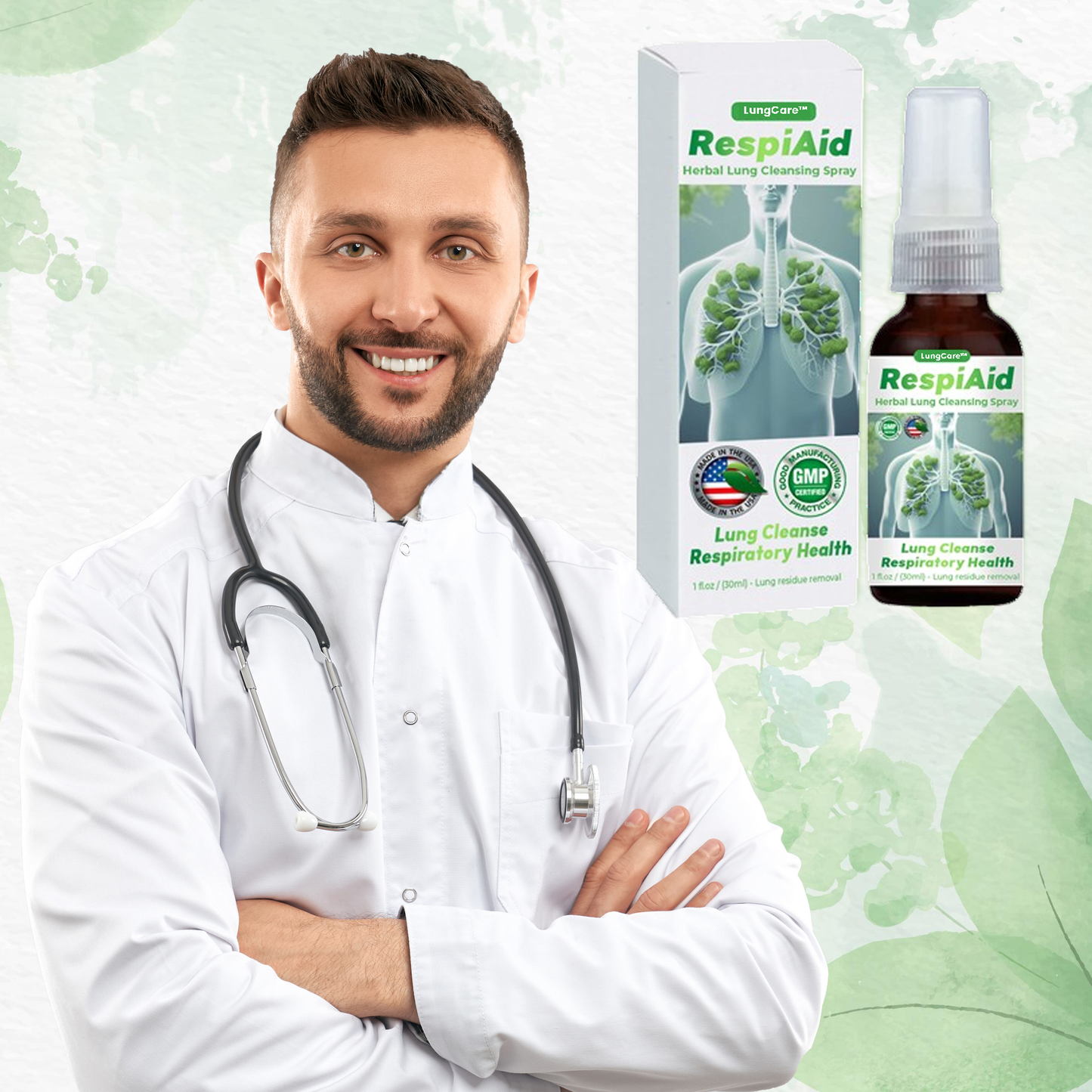 Aide pulmonaire™ | Spray nettoyant pour poumons à base de plantes 