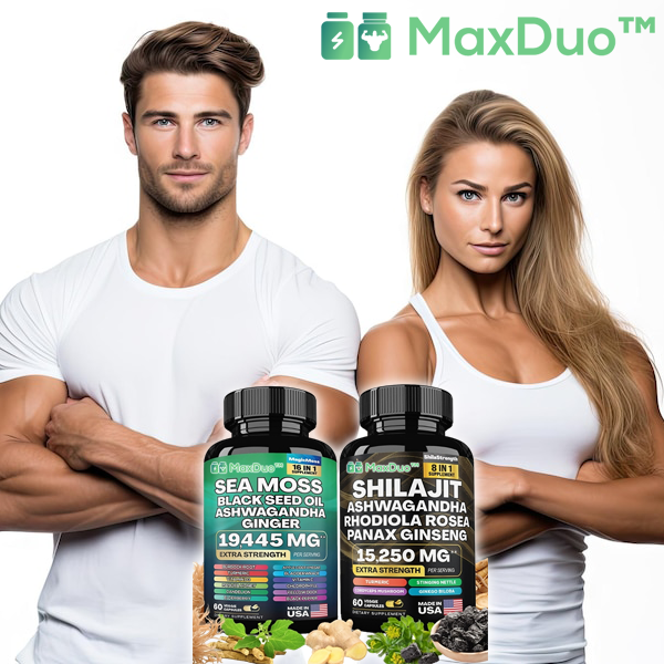 MaxDuo™ | Super Pack: Mix magico 16 in 1 di risorse marine + Mix 8 in 1 Shilajit 