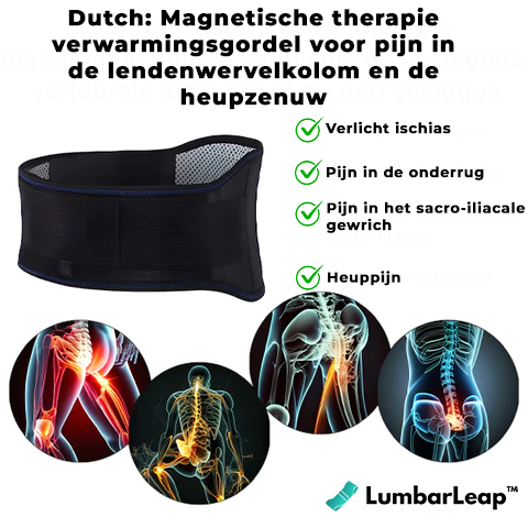 LumbarLeap™ | Ceinture chauffante de thérapie magnétique pour les douleurs lombaires et la sciatique 