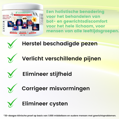 JointRelief™ | Gewrichts- en Bottherapiecrème