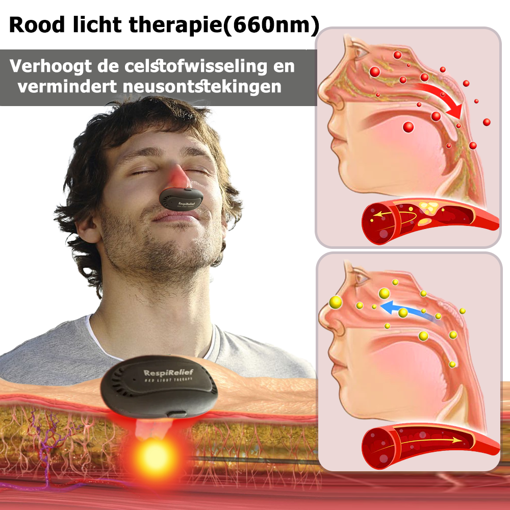 NasalRelief™ | Roodlichttherapie-apparaat voor de neus