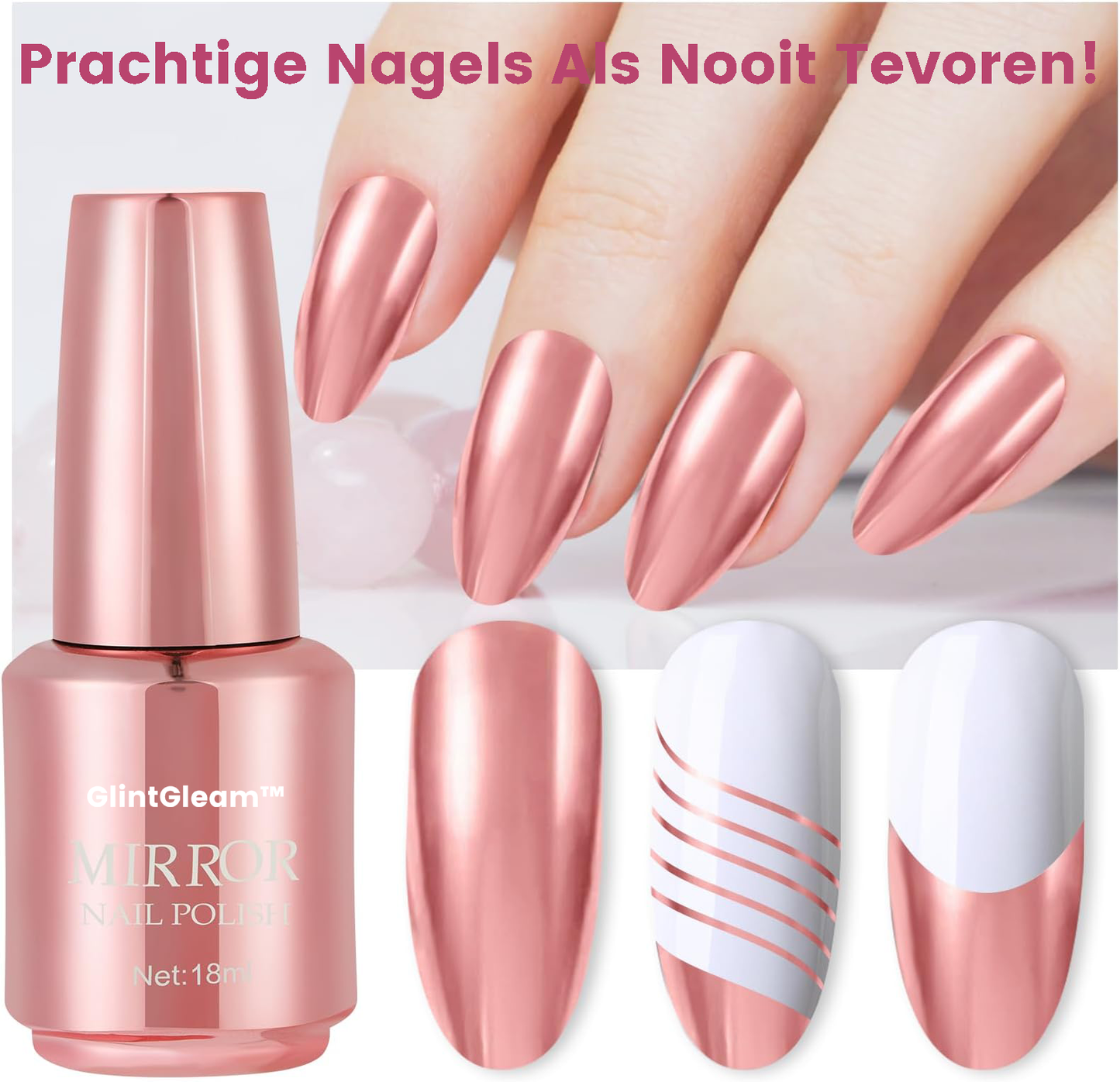 GlintGleam™ | Verbluffende Metallic Spiegel Nagellak