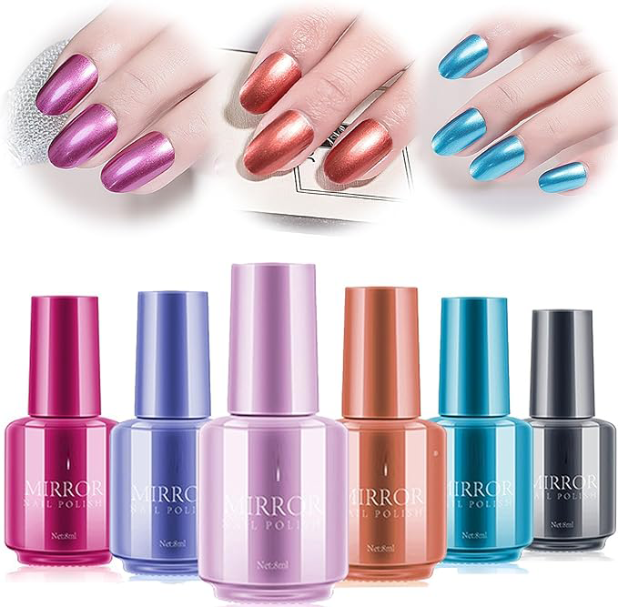 GlintGleam™ | Superbe vernis à ongles miroir métallique 