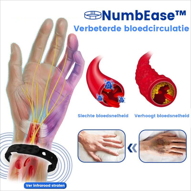 NumbEase™ | Graphene Armband tegen Gevoelloosheid