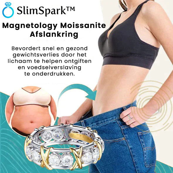 SlimSpark™ | Bague Minceur Magnétologie Moissanite 