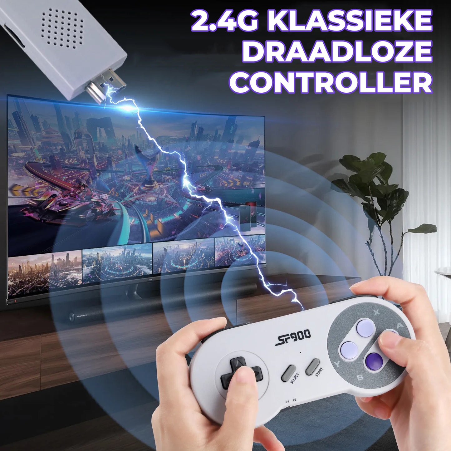 QuestTendo™ | Console per videogiochi retrò + 2 controller" 