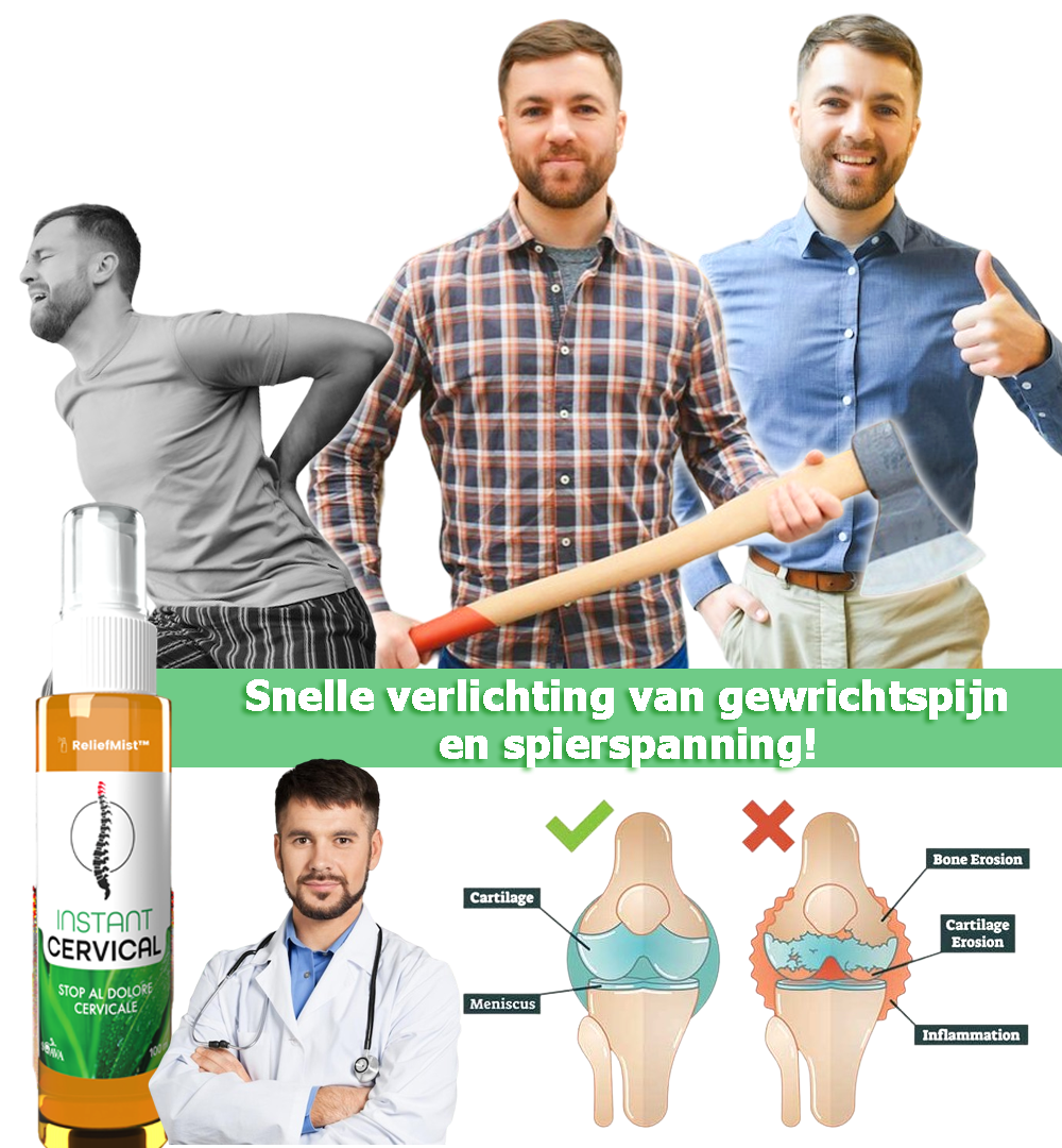 ReliefMist™ | Directe pijnverlichtingsspray voor de nek, spieren en gewrichten