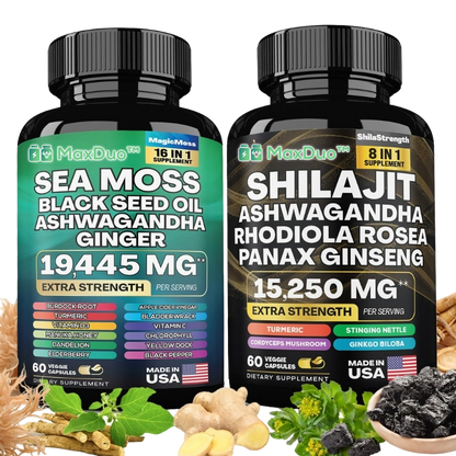 MaxDuo™ | Super Pack : Sea Resources 16-en-1 Magic Mix + Shilajit 8-en-1 Mix 