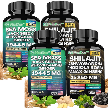 MaxDuo™ | Super Pack: Mix magico 16 in 1 di risorse marine + Mix 8 in 1 Shilajit 