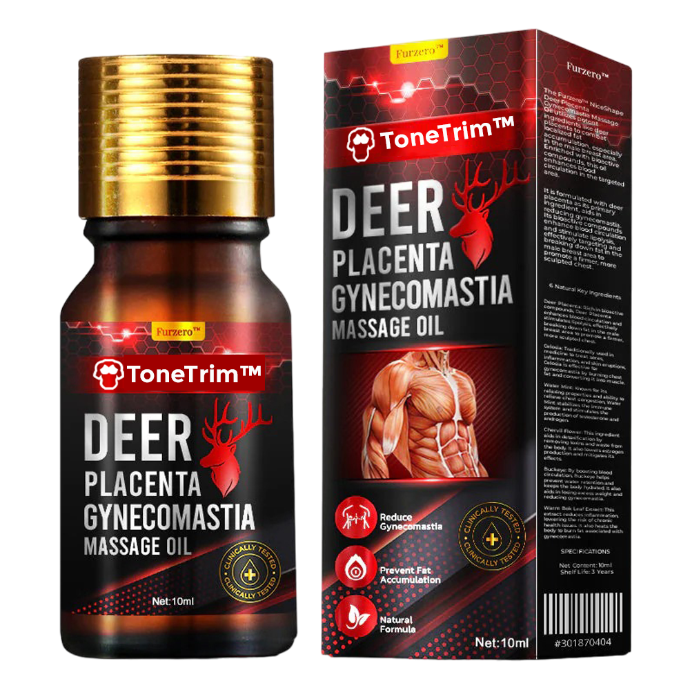 ToneTrim™ | Massageolie voor gynaecomastie met elandplacenta