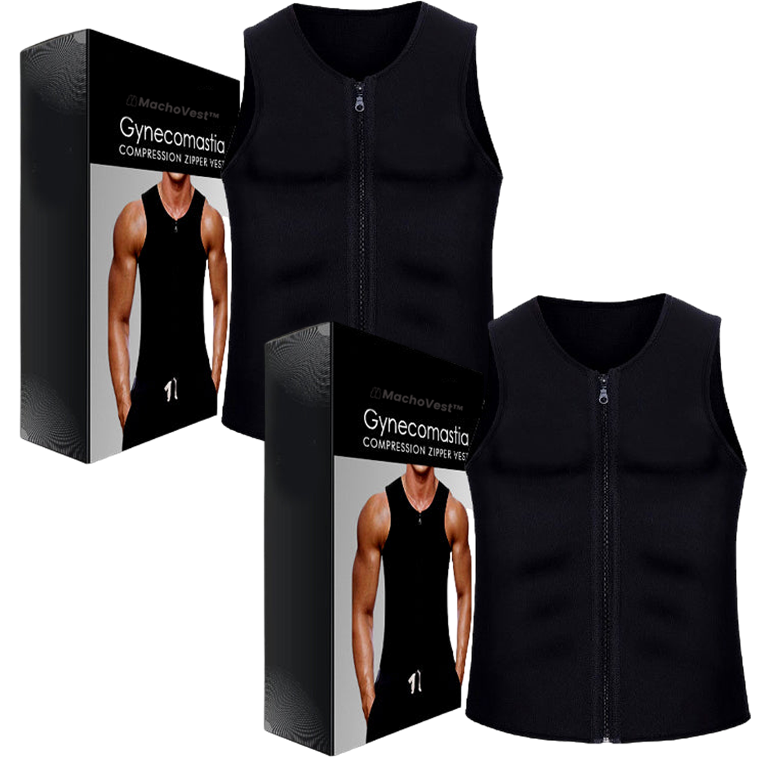 MachoVest™ | Gilet con cerniera a compressione per ginecomastia 