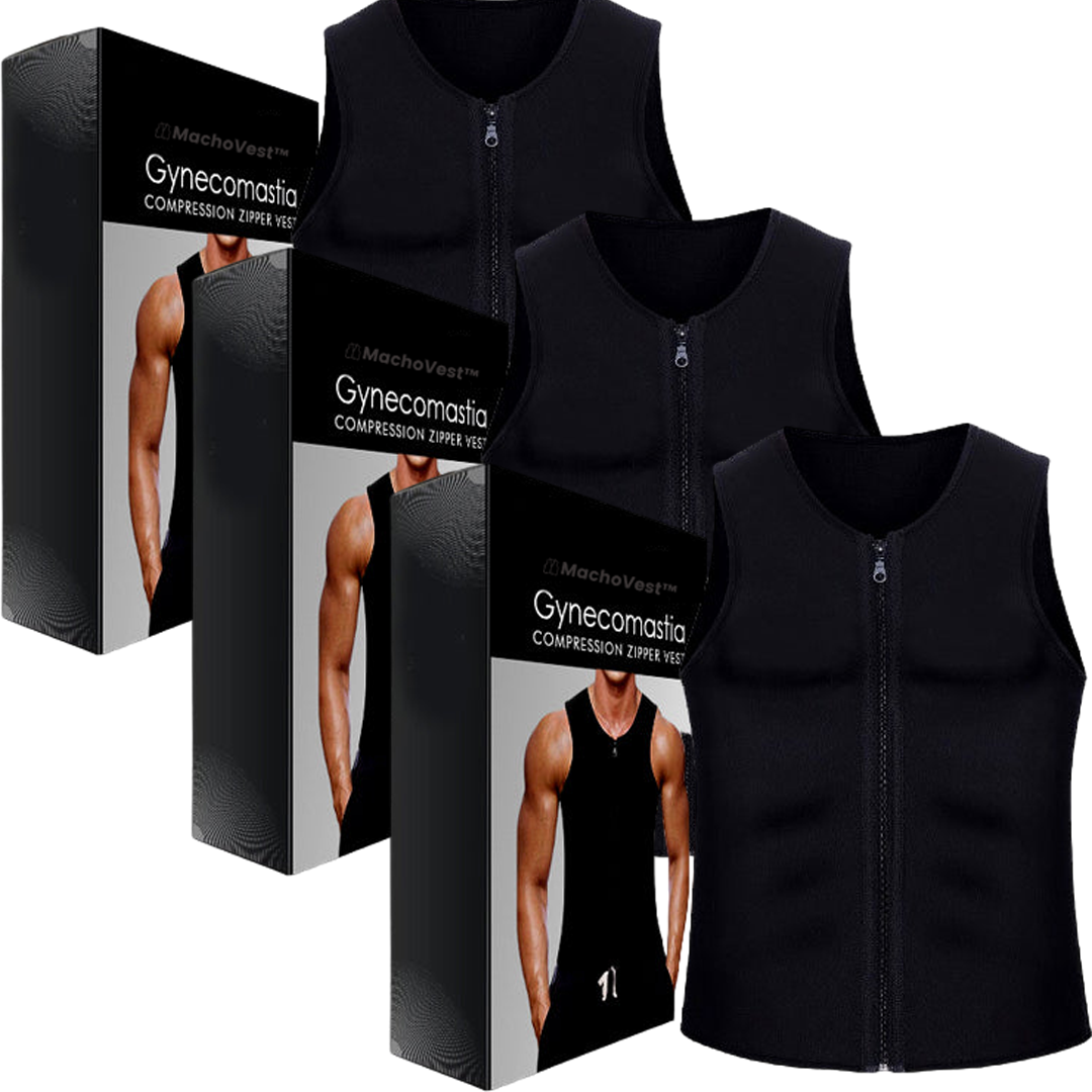 MachoVest™ | Gilet con cerniera a compressione per ginecomastia 