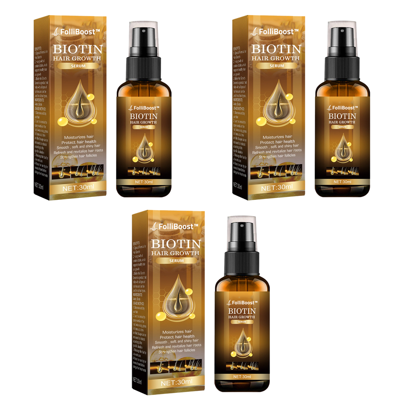 FolliBoost™ | Biotine haargroei spray-extract