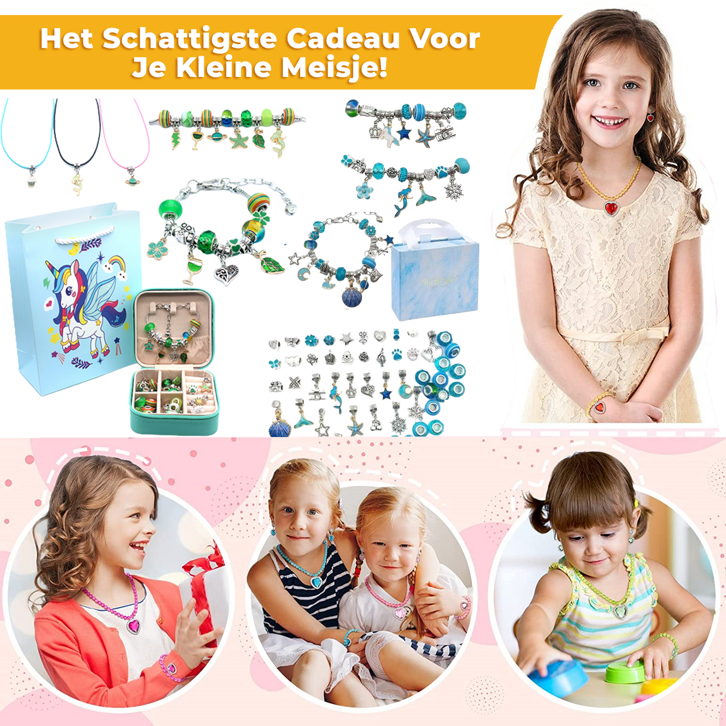 GirlyTwist™ | Schattige DIY Armband Set Voor Meisjes