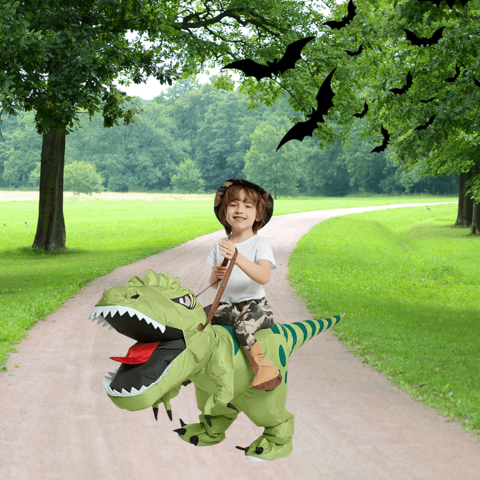 DynoPuff™ | Opblaasbaar dinosaurus Halloween kostuum voor kinderen!