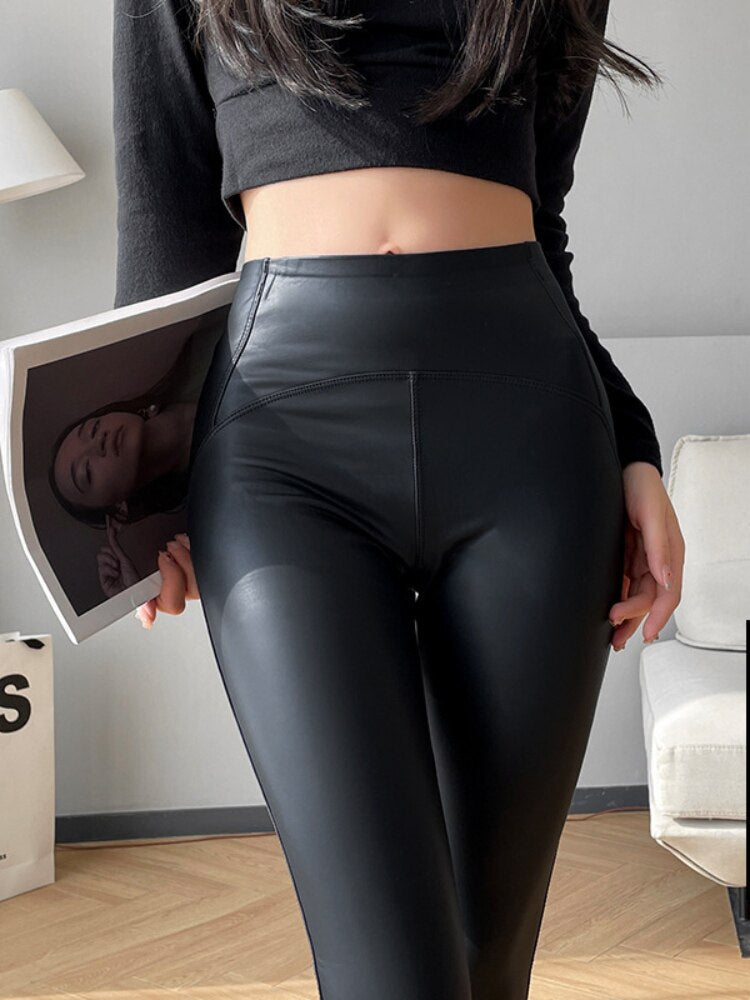 Seraphina™ | Vlies Schapen Lederen Leggings